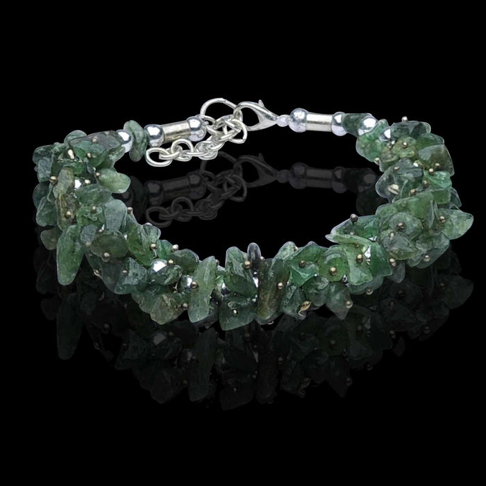SATYAMANI Natural Energized Original Moss Agate Healing Cluster Bracelet for Prosperity (Pack of 1 Pc.)