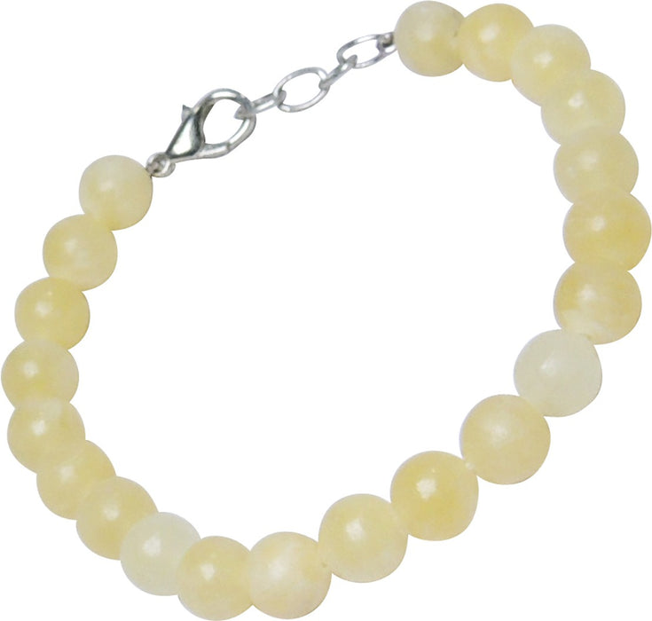 SATYAMANI Natural Energized Original Calcite Beads Bracelet with Hook (Pack of 1 Pc.)
