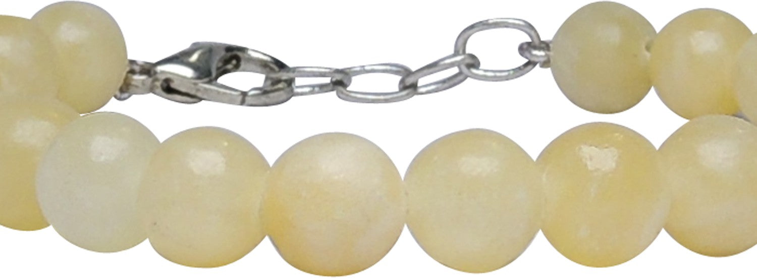 SATYAMANI Natural Energized Original Calcite Beads Bracelet with Hook (Pack of 1 Pc.)