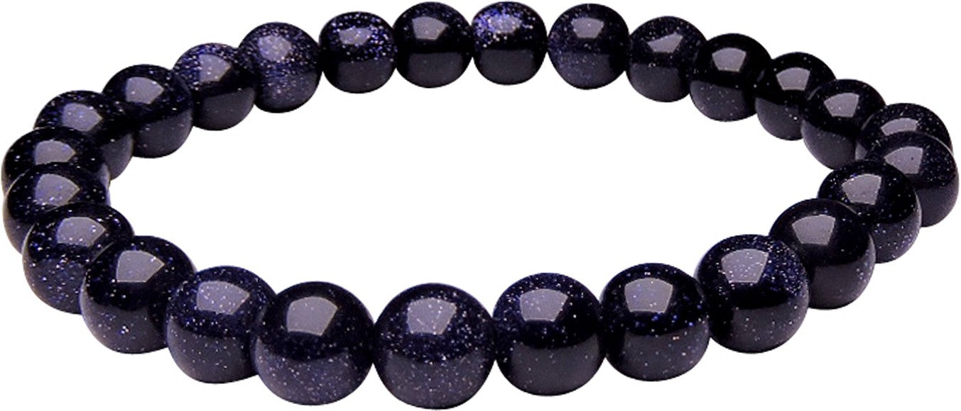 SATYAMANI Natural Energized Original Blue Sunstone Bead Bracelet (Pack of 1 Pc.)