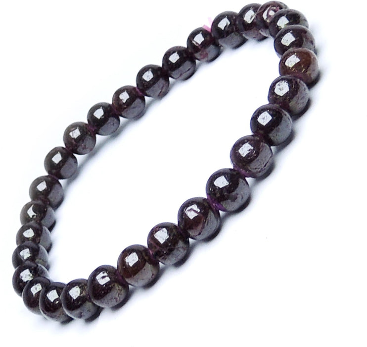 Satyamani Natural Energized Crystal Garnet Beads Bracelet for Men and Women (Small)