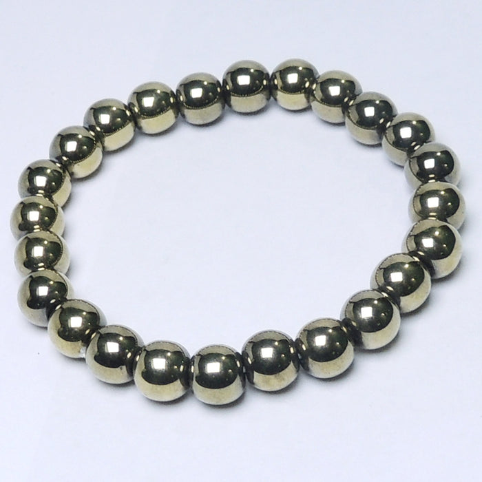 SATYAMANI Natural Energized Original Pyrite Beads Bracelet (Pack of 1 Pc.)