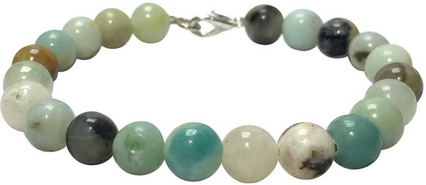 SATYAMANI Natural Energized Original Amazonite Beads bracelet with Hook (Pack of 1 Pc.)