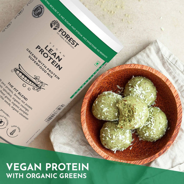 Lean Protein, for Men and Women, Blend of Vegan and Organic Plant Protein with Greens Superfood Plant Based Protein (510g)