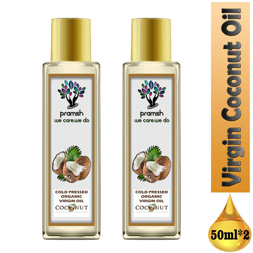 Pramsh 100% Certified Organic Virgin Coconut (Nariyal) Oil Coconut Oil 50ml Pack Of 2 (100ml) - Local Option