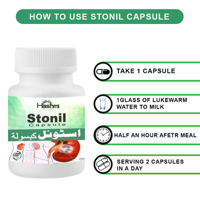 HASHMI Stonil Capsule | Herbal kidney stone cure medicine 20 Capsules