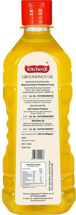 KitchenJi Cold Pressed Groundnut Oil 500ml - Local Option