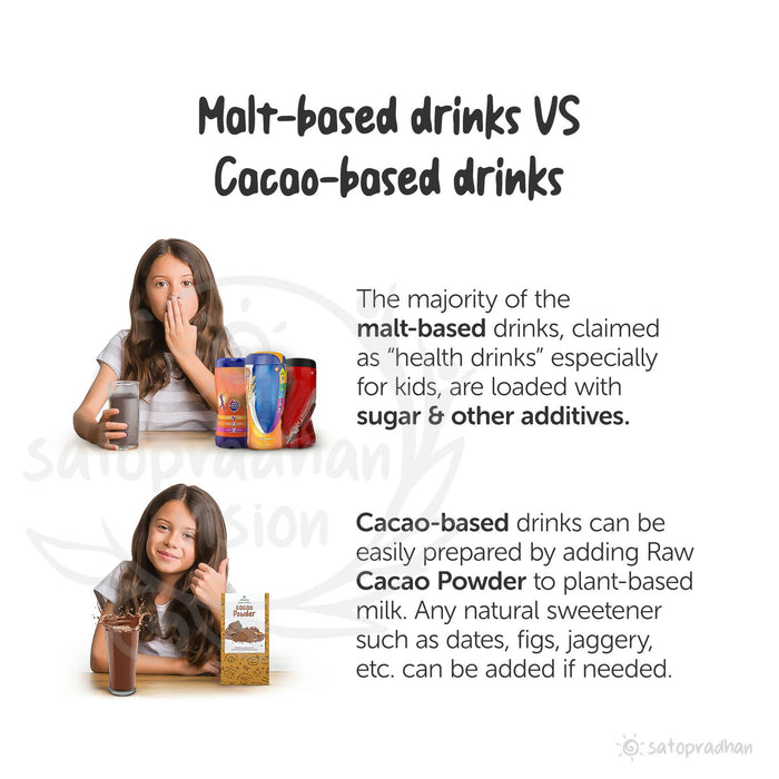 Cacao Powder - 100% Natural, Raw & Organic, 200g - Unsweetened & Non Alkalised without Artificial Flavours/Colors or Preservatives