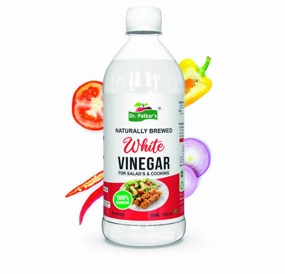 Dr. Patkar’s 100% Natural Brewed White Vinegar for Salad Cooking | Cleaning Purpose | Flavoursome & Nutritious 500 ml