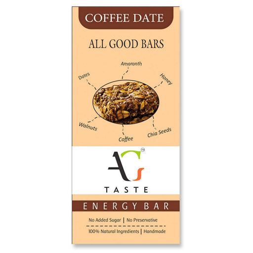 AG Taste Energy I Granola Bars | Coffee Date, Pack of 12 Bars - Local Option