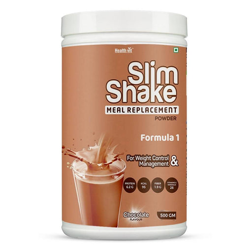 Healthvit Slim Shake Meal Replacement Powder For Weight Control & Management â€“ 500gm (Chocolate Flavour) - Local Option