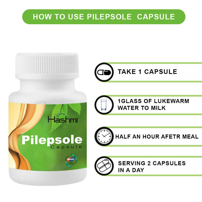 Hashmi PILEPSOLE CAPSULE | Helps to Treats all types of Piles 100% Ayurvedic 20 capsule