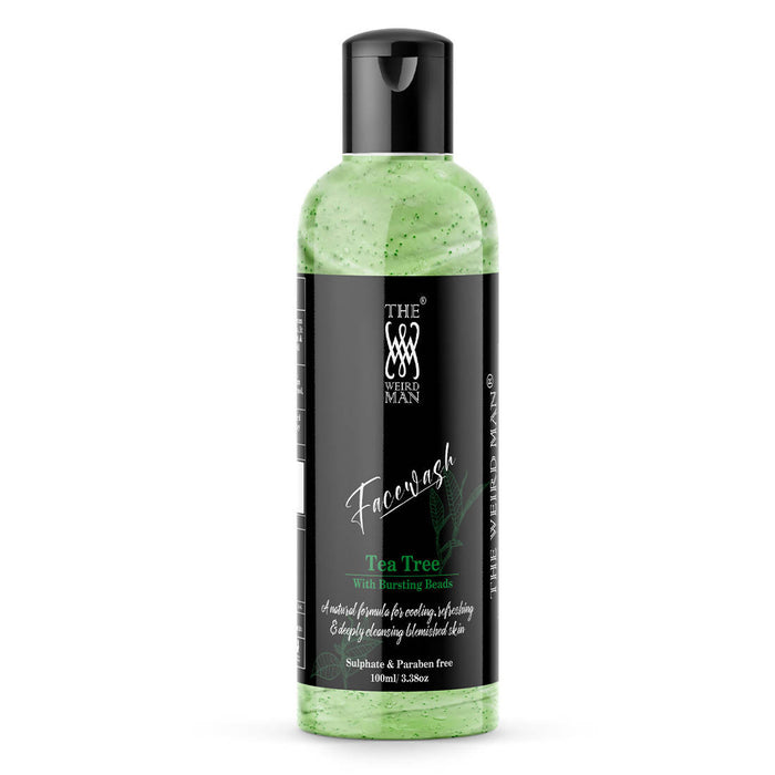 The Weird Man Tea Tree with Bursting Beads for Refreshing, Deep Cleansing, & Blemish Free Skin Face Wash (100 ml)