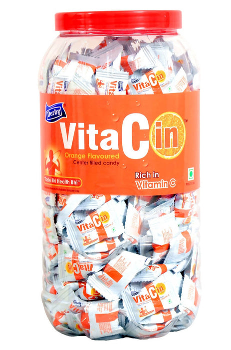 Derby VitaCin Jar / Suitable for Men, Women and Children / Orange Flavored Candies Enriched with Vitamin C / Vitamin Candies / Healthy Combo Pack (300 pcs)