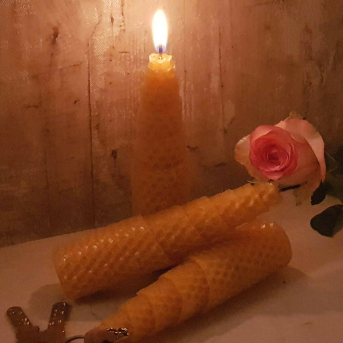 BEE Happy | Pure Beeswax Hand-Rolled – Tree Candle (pack of 3)