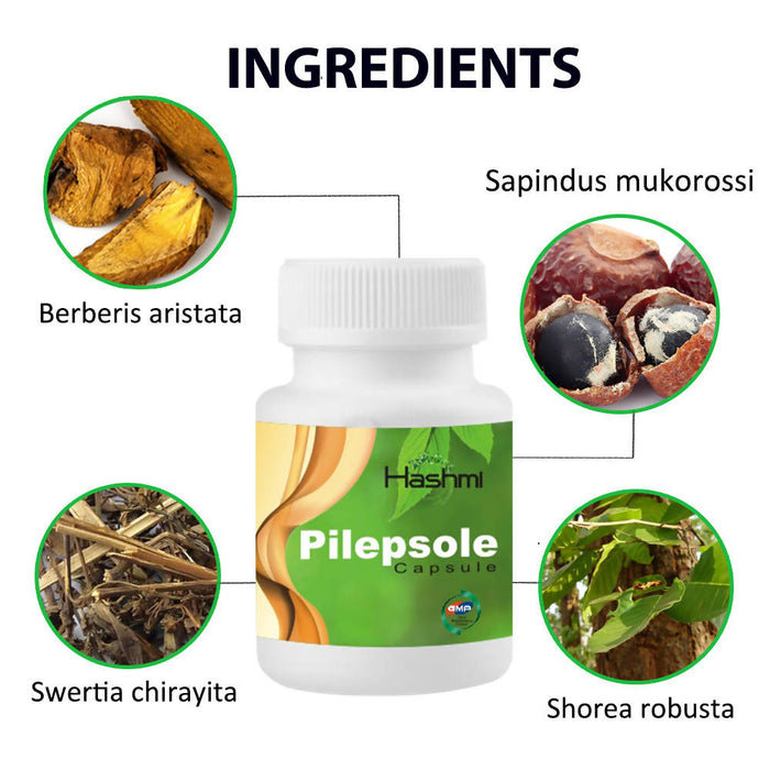 Hashmi PILEPSOLE CAPSULE | Helps to Treats all types of Piles 100% Ayurvedic 20 capsule