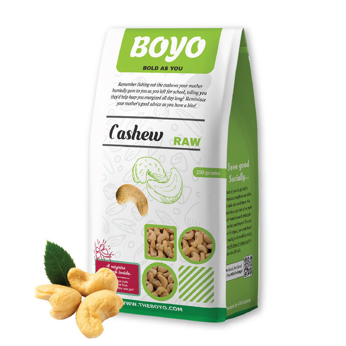 BOYO 100% Natural Whole Cashew Nuts W240 250 gms