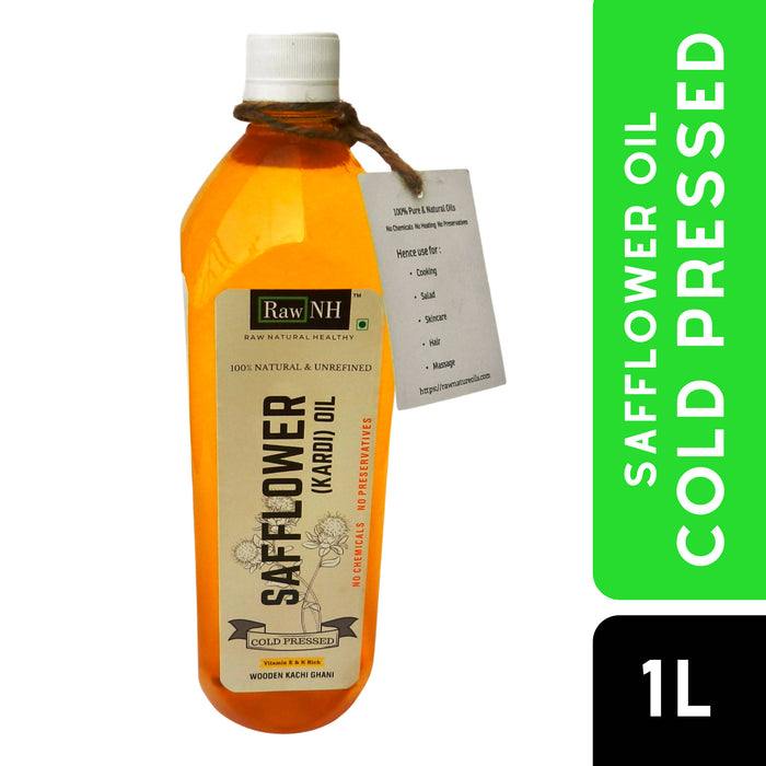 RawNH Organics Safflower Oil, Cold Pressed, 1000 ml