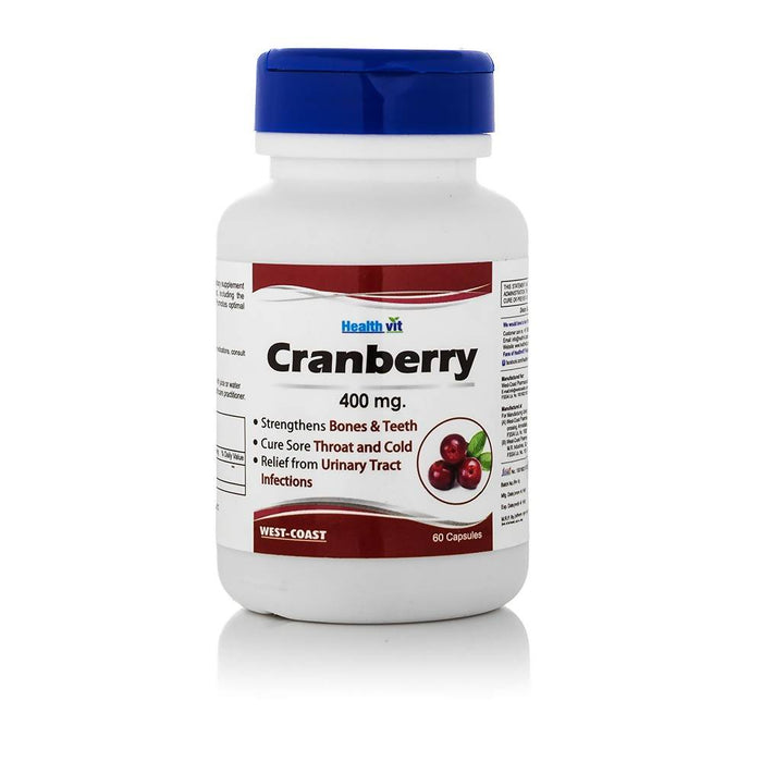 Healthvit Cranberry Extract 400 mg, 60 Capsules For Fat Loss & Women Care - Local Option