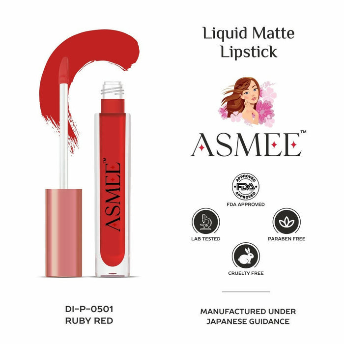 Asmee Liquid Matte lipstick-Ruby Red