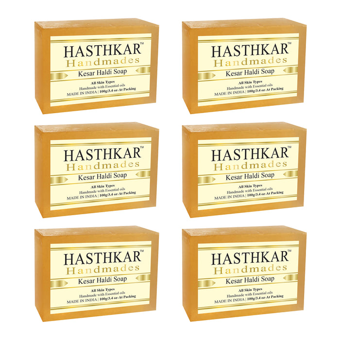 Hasthkar Handmades Glycerine Kesar Haldi Soap-100gm