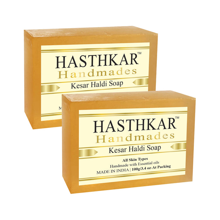 Hasthkar Handmades Glycerine Kesar Haldi Soap-100gm