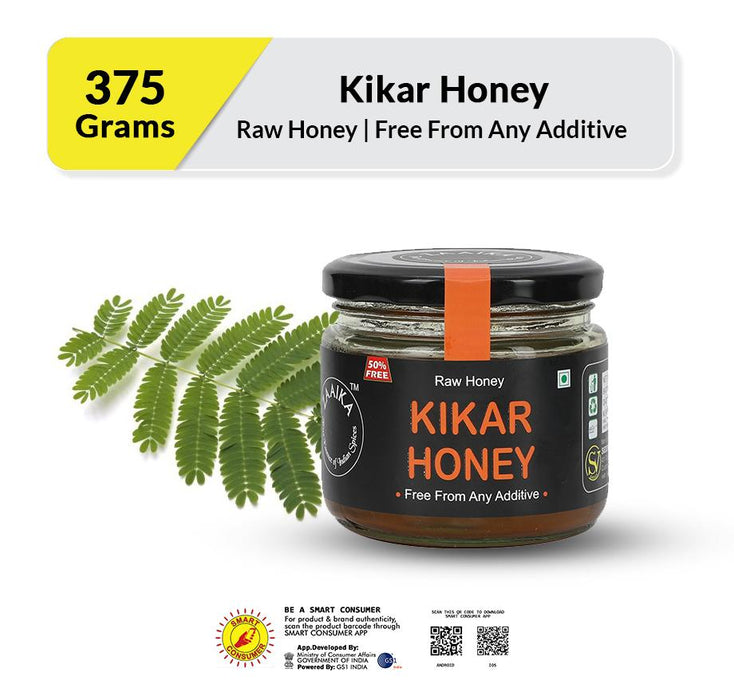 ZAAIKA Organic 100% Pure & Natural Raw Kikar Honey | No Artifical Flavours Added | Weight Management - (Pack of 375 GM) - Local Option