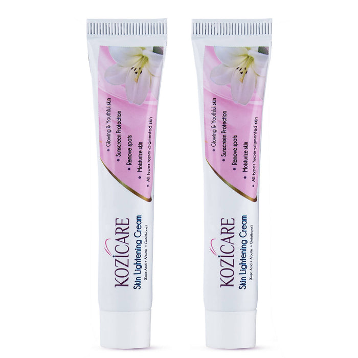 Kozicare Skin Lightening Non-Sticky Cream Lotion | Acne Scar, Dark/Age Spots, Uneven Skin Shade - 15gm (Pack of 2) (New Formula)