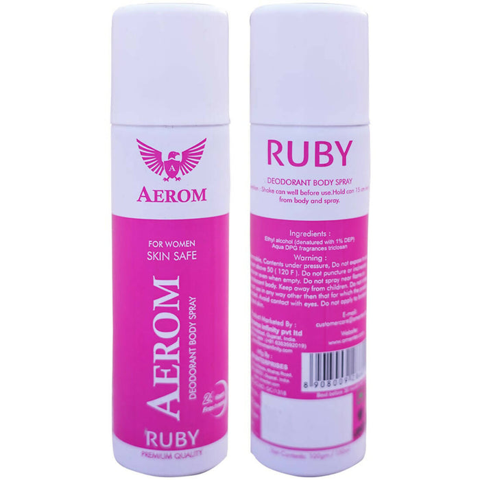 Aerom Ruby and Game Deodorant Body Spray For Men and Women, 300 ml (Pack of 2)