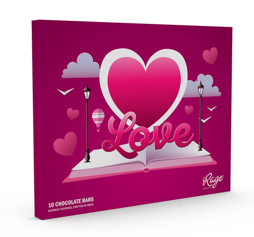 Rage Chocolatier Valentine's Day Special Assorted Chocolate Box, Pink Color. - Local Option