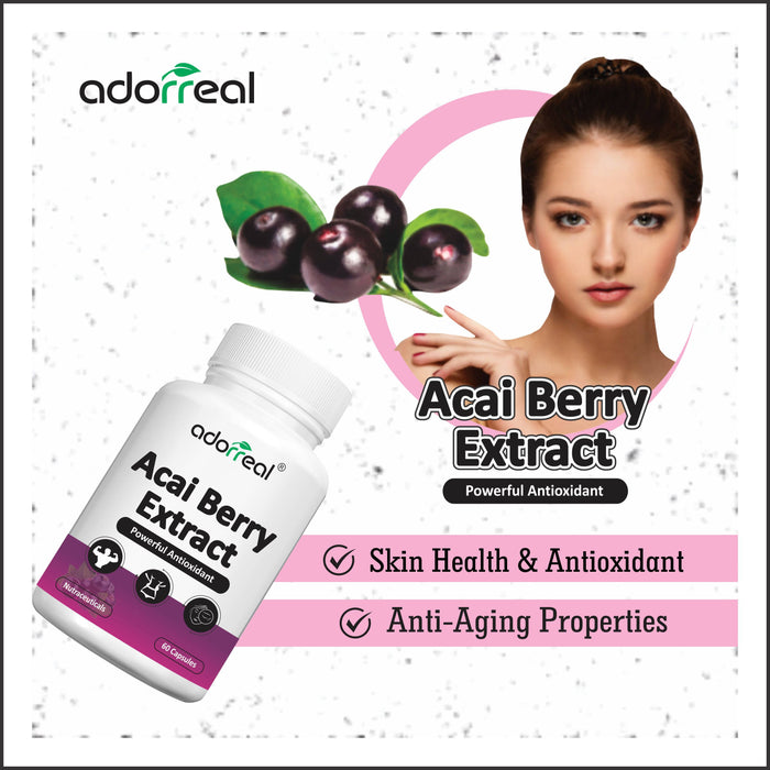 Adorreal Acai Berry Extract for Skin care and Antioxidant | 60 Capsules |