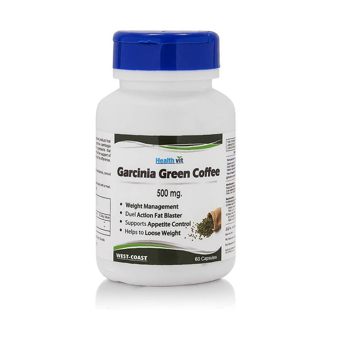 Healthvit Garcinia Cambogia Green Coffee 500mg Extract 60 Capsules - Local Option