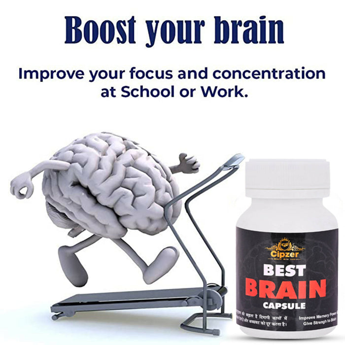 Cipzer Best Brain Capsule | | Healthy Brain | Stress Relief | Improve Focus - 60 Capsules