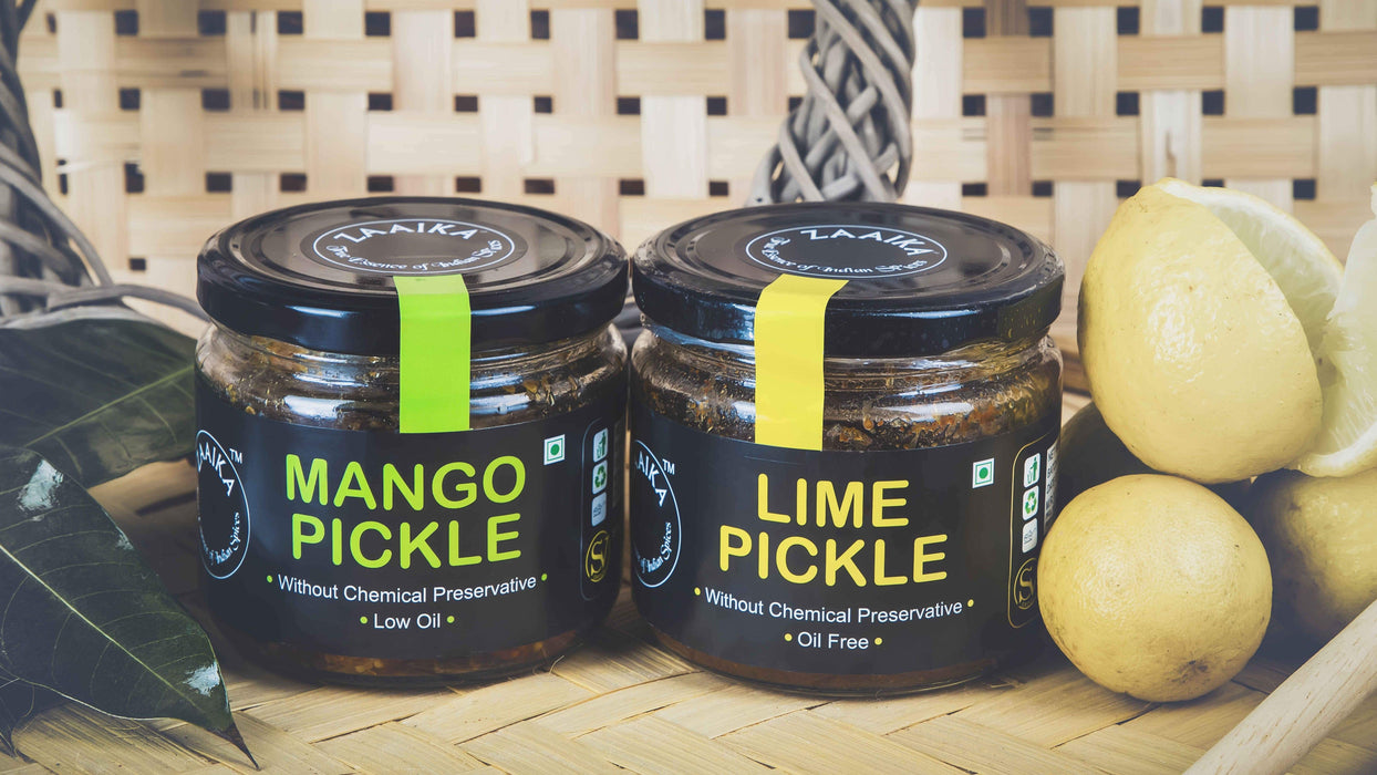 Zaaika Pickles, Mango and Lime, 600 Grams (Combo of 2) - Local Option