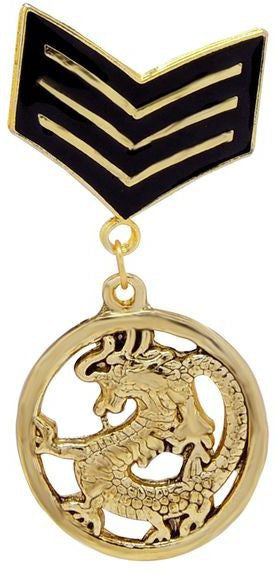 SATYAMANI Metal Designer Brooch Medal with Dragon Unisex Brooch for Women Saree Woman Kurti Girls Dress Brooches for Men Suit Man Blazer Boy Kurta and for Female and Male Shirt
