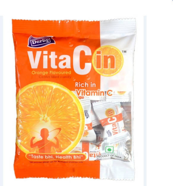 Derby Combo of VitaCin Poly Pouch / Suitable for Men, Women and Children / Orange Flavoured Candies Enriched with Vitamin C / Vitamin Candies / Healthy Combo Pack
