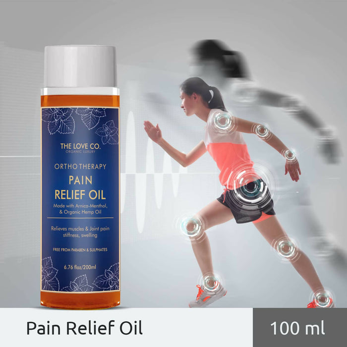 THE LOVE CO. Instant Warming Ortho Therapy Pain Relief Oil 200ml| Muscle Pain Relief Oil Clove,Camphor,Menthol,Eucalyptus & Peppermint Infused Body Oil for Pain Relief - Mahanarayan Tailam