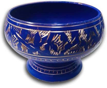 ALOKIK Brass Bowl Blue with Cover 2.5" for Sage Burning