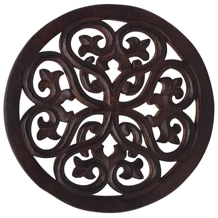 Desi Karigar® Antique Wooden Wall Decor Round Shaped Panel Size (LxBxH-28x2x28) Cm