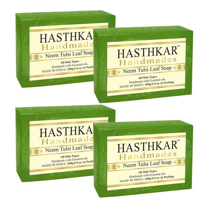 Hasthkar Handmades Glycerine Neem Tulsi Leaf Soap-100gm