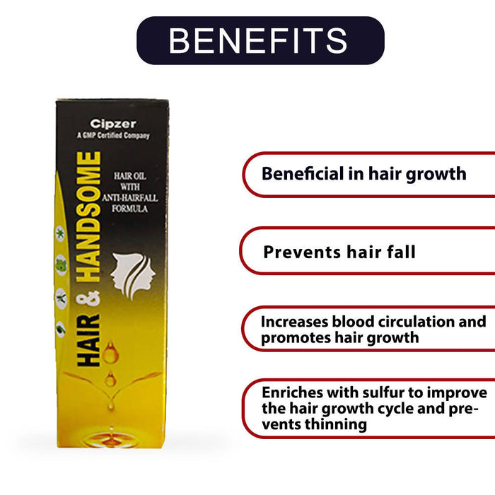 Cipzer Hair & Handsome Hair Oil | Beneficial in hair growth | Prevents hair fall 100 Gram