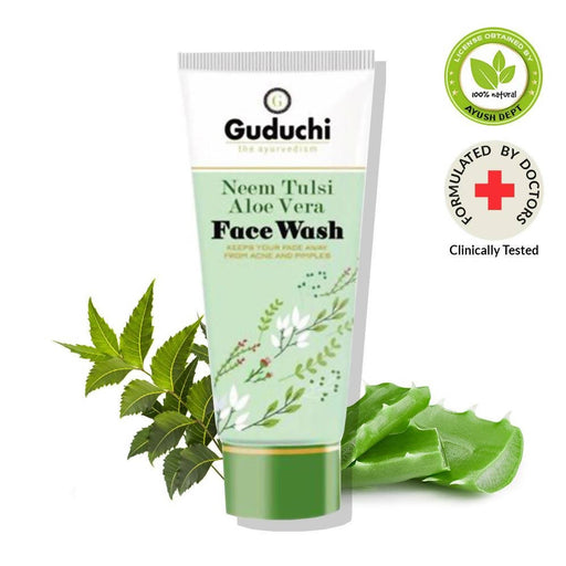 Guduchi Ayurveda Neem Tulsi Aloevera Face Wash for Acne, Scars & Pigmentation - Local Option