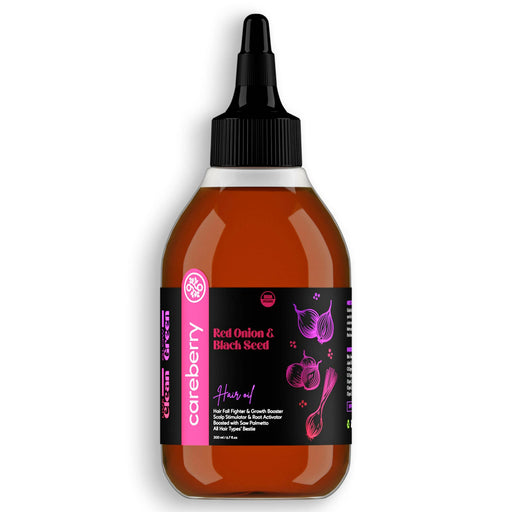 Organic Red Onion _ Black Seed Hair Growth Oil (with shadow)