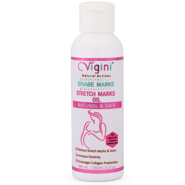 Vigini 100% Natural Actives Stretch Marks Scar Remove Remover Removal cream Oil with Bio Oil in During After Pregnancy Delivery for Women 100G