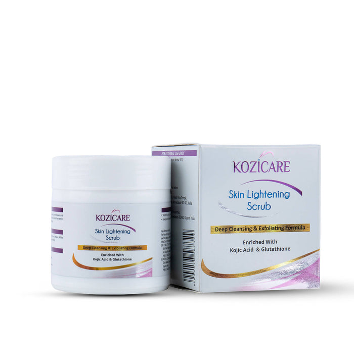 Kozicare Skin Lightening Scrub Deep Cleansing & Exfoliating Formula Enriched With Kojic Acid & Glutathione 100 gm