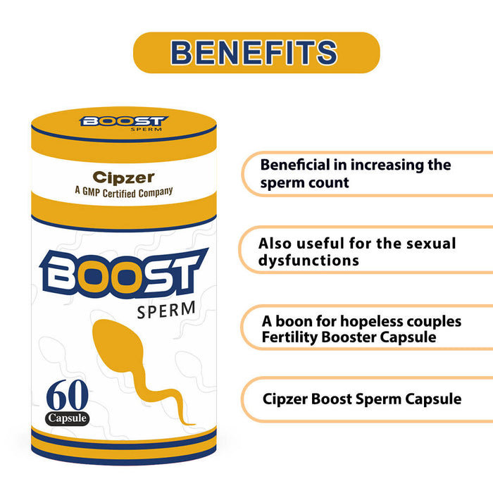 CIPZER Boost Sperm Capsule | Improve Male Fertility Supplement For Male 60 Capsule ( pack of 1 )