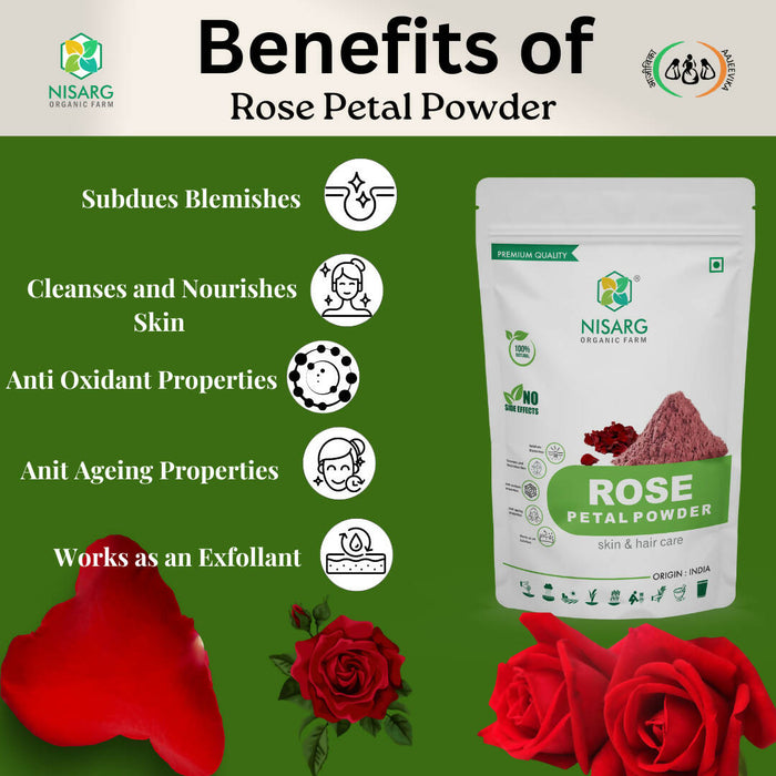 Organic Red Rose Petals Powder 500g