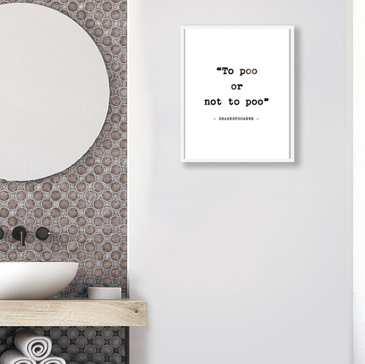 To poo or not to poo |Bathroom Photo frame | Water resistant | Fun and Quirky - Local Option