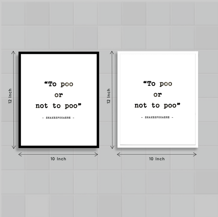 To poo or not to poo |Bathroom Photo frame | Water resistant | Fun and Quirky - Local Option