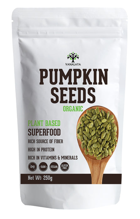 Vanalaya Organic Pumpkin Seeds Rich in Protein and Fiber Rich Superfood | Gluten Free | Vegan | Diet Snacks-250gm